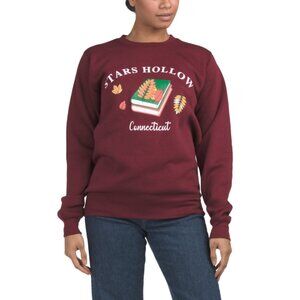 PACIFIC & CO Maroon Stars Hollow Crew Neck Top